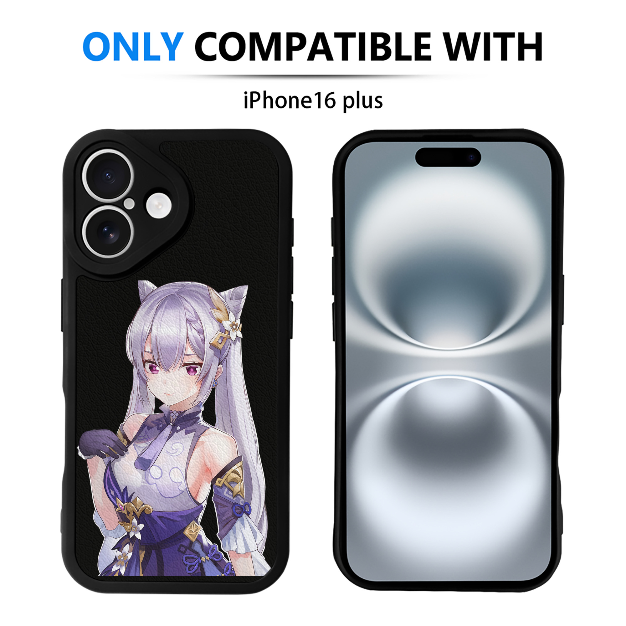 げんし神 刻晴 こくせい genshin Kokusei 【iPhone 16シリーズ対応】シリコンスマホケース（レザー調） 材質：シリコン